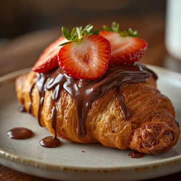 Cruasan de nutella y fresas